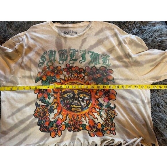 Sublime T Shirt 2X Sun Flowers Tie Dye Hippie‎ Custom Beaded - Picture 8 of 9